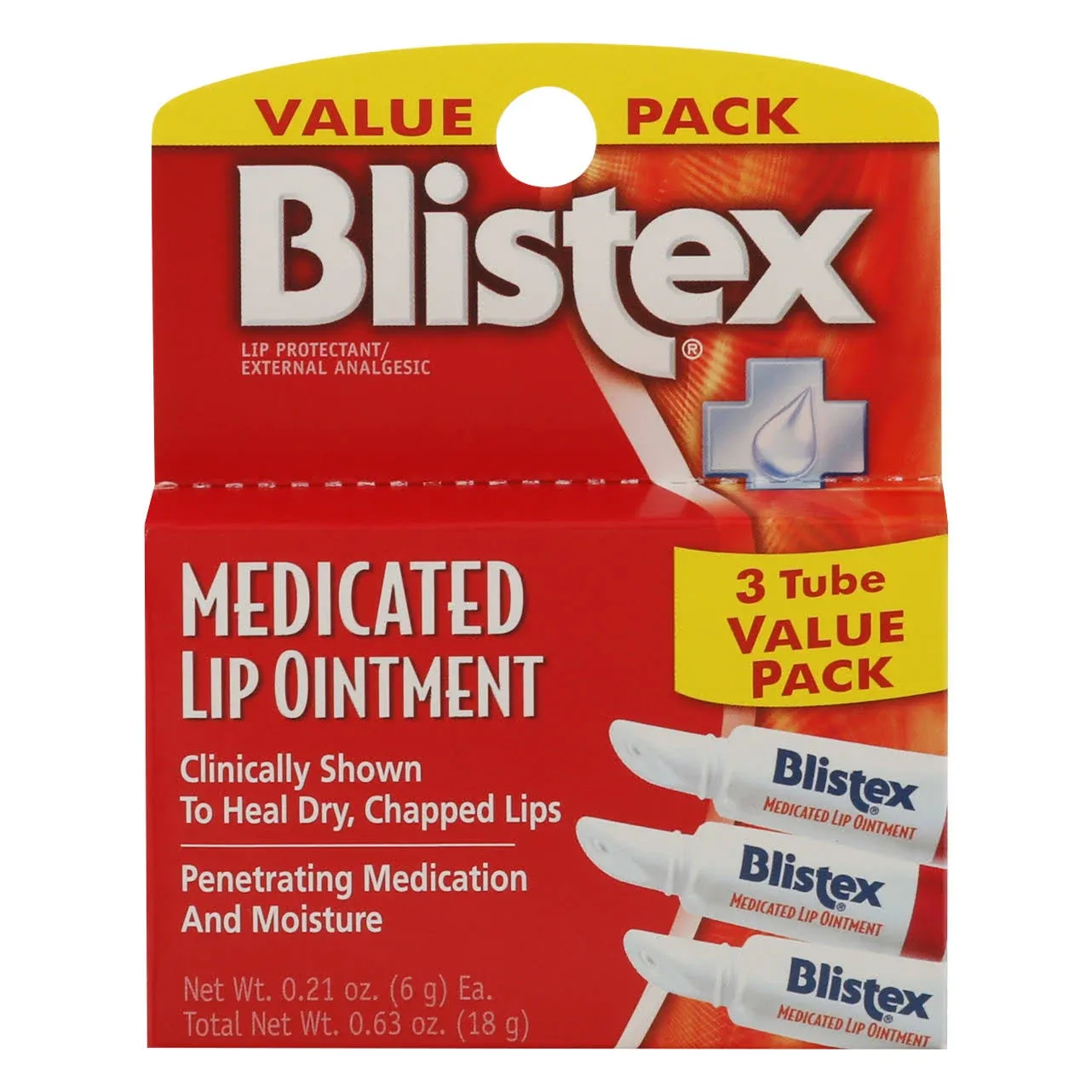 Blistex Medicated Lip Ointment - 3 pack, 0.21 oz tubes