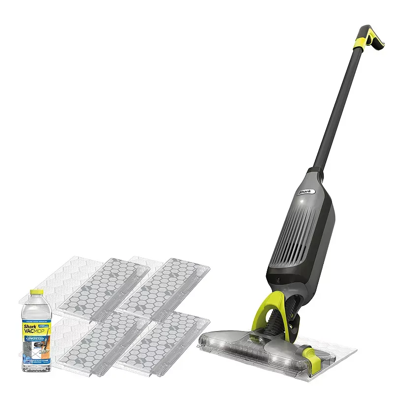 Shark® VACMOP Pro Cordless Hard Floor Vacuum Mop with Led Headlights, 4 Disposable Pads & 12-oz. Cleaning Solution, Charcoal Gray (VM252)