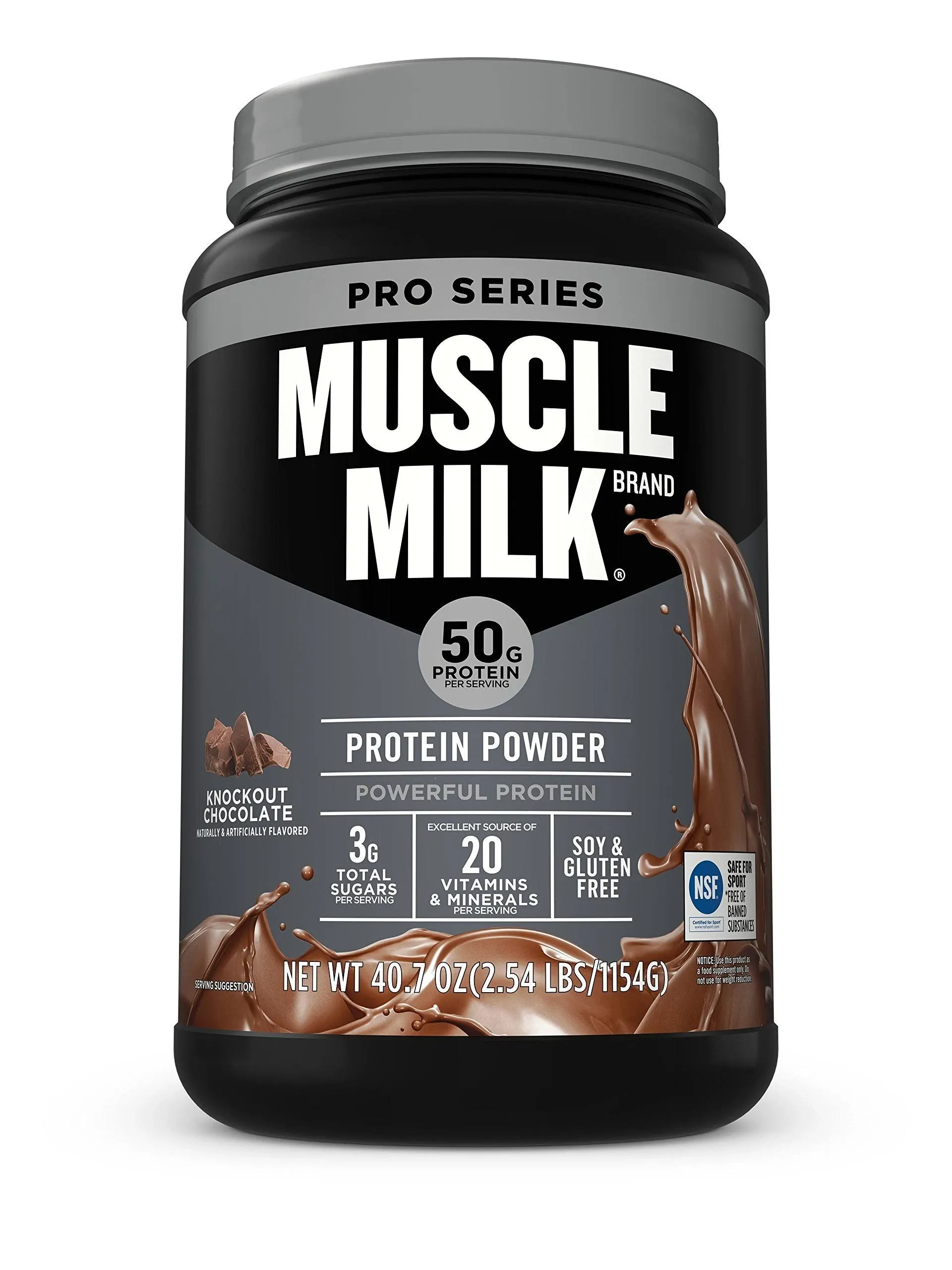 Muscle Milk Pro Series 50 Lean Muscle Protein Powder, Chocolate - 2.54 lb tub