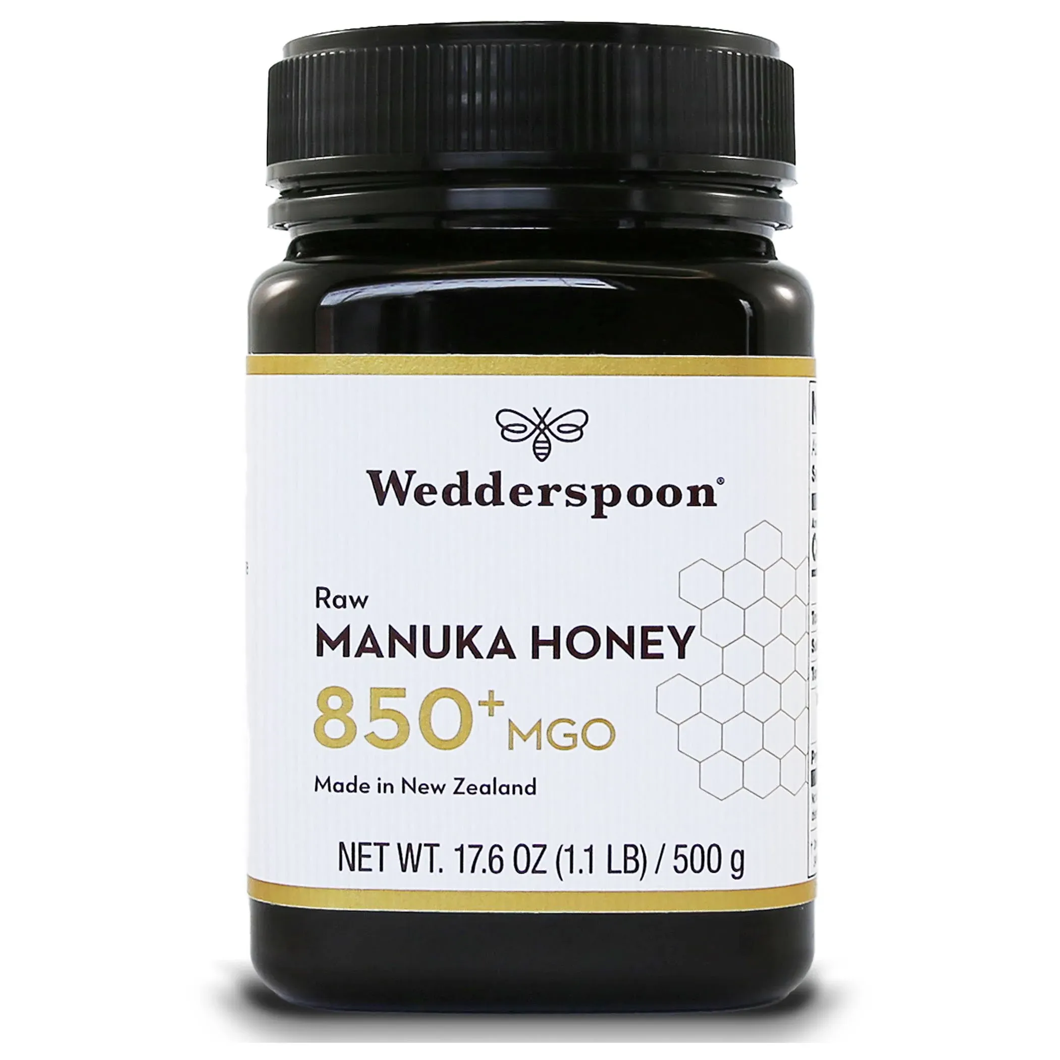 Raw Premium Manuka Honey, MGO 850, 17.6 Oz, Unpasteurized New Zealand Honey, Tra