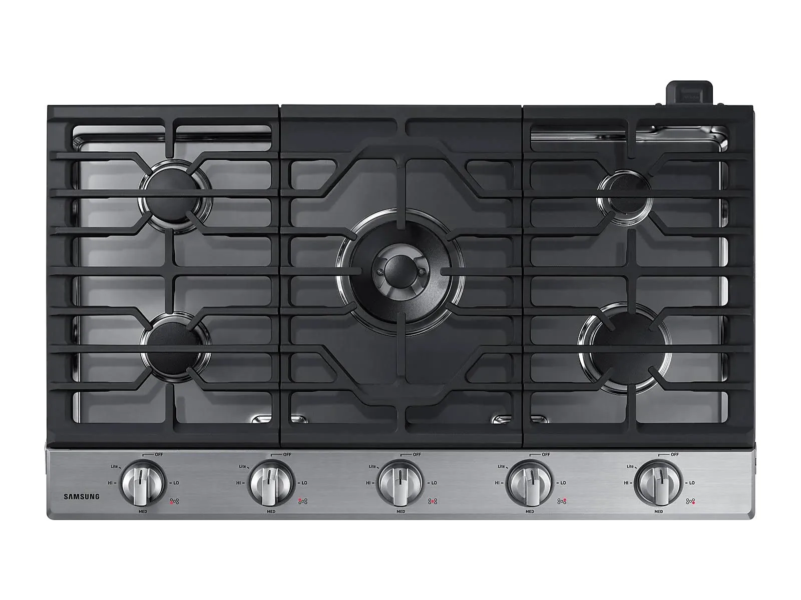 Samsung 36-in 5 Burners Stainless Steel Gas Cooktop (Griddle Included) | NA36N6555TS