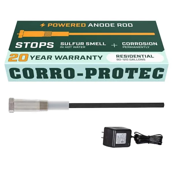 CORRO-PROTEC Powered Anode Rod For 90-120 Gal. Residential Water Heater, Eliminates Sulfur Smell, Stops Corrosion, 20-year warranty 96388