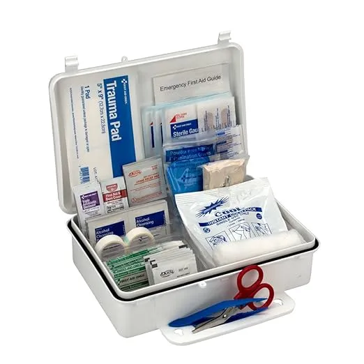 First Aid Only 6082 25-Person Emergency First Aid Kit for Office, Home, and Construction, 95 Pieces White