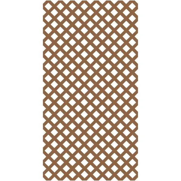 4 ft. x 8 ft. California Redwood Classic Diamond Vinyl Lattice Panel - Framed