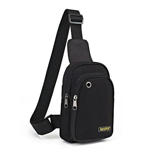 FASITE Sling Bag Chest Backpack, Crossbody Shoulder Tool Pouch for Men Black 