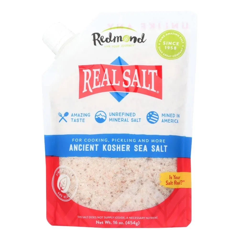 (6 Pack)Real Salt Gourmet Kosher Sea Salt, 16 oz.