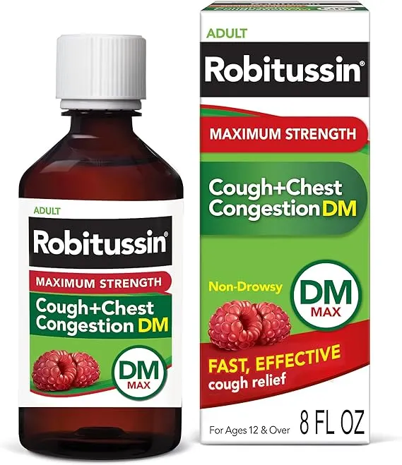 Adult Maximum Strength Cough + Chest Congestion DM Raspberry, 8 oz