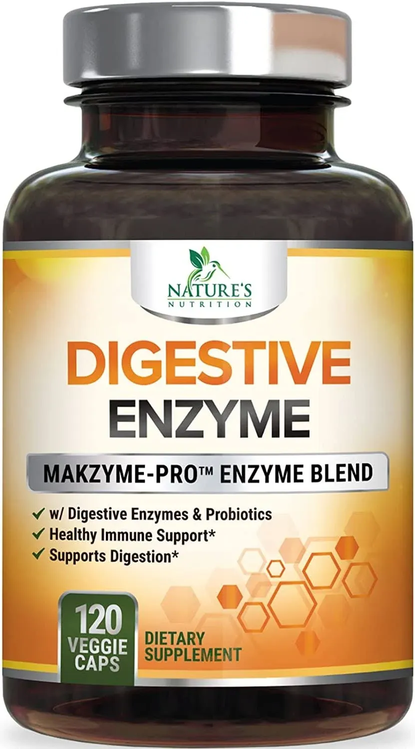 Digestive Enzymes with Probiotics and Bromelain - Extra Strength Digestive Enzyme Health Supplement for Women and Men - Supports Digestion, Gas, Bloating, and Gut Health, Non-GMO