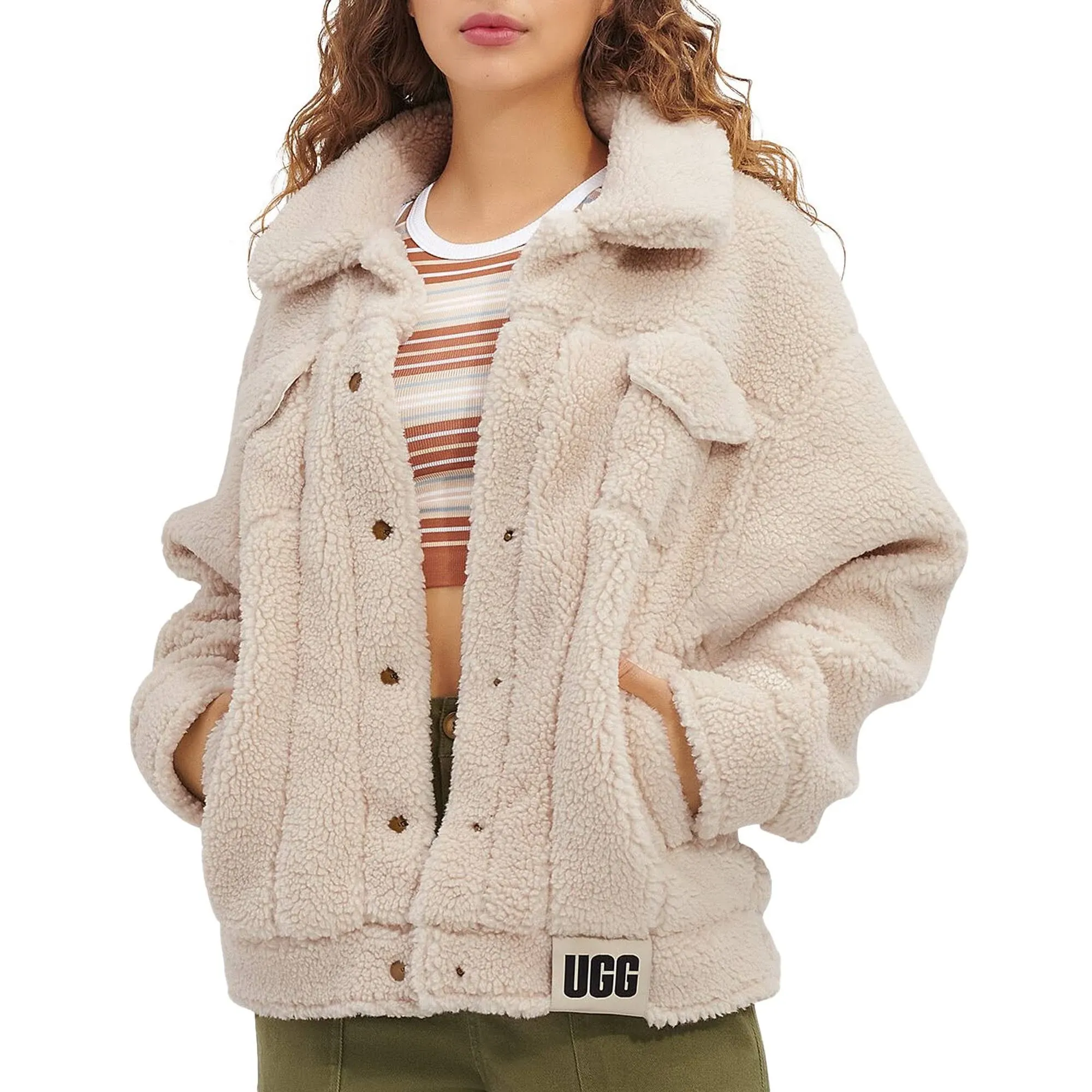 Ugg, Frankie Sherpa Trucker Jacket schwarz, Damen, Größe: L