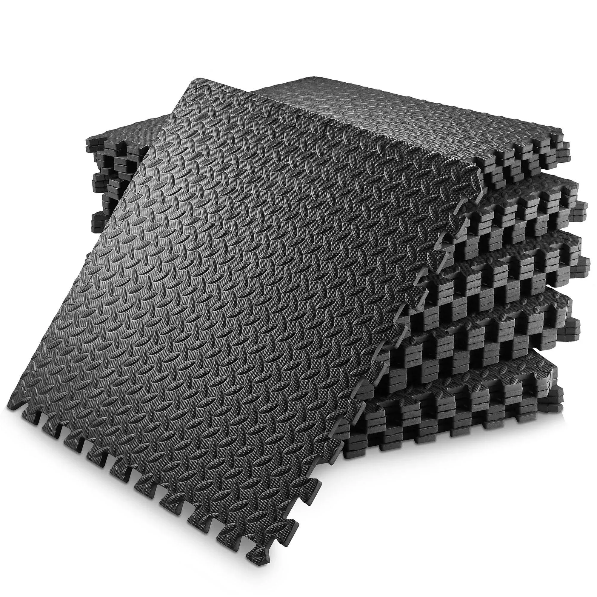 Philosophy Gym Pack of 30 Exercise Flooring Mats - 24 x 24 inch Foam Rubber ...