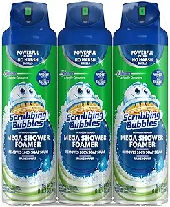 Scrubbing Bubbles Mega Shower Foamer with Ultra Cling Bulk Bathroom Cleaner 20 Ounce (Pack of 3)