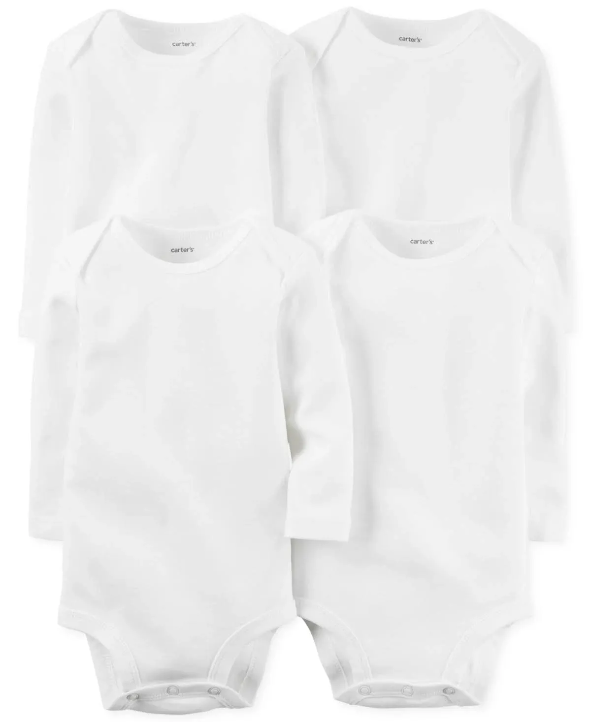 Carter's Baby 4-Pack Long-Sleeve Bodysuits Pre White