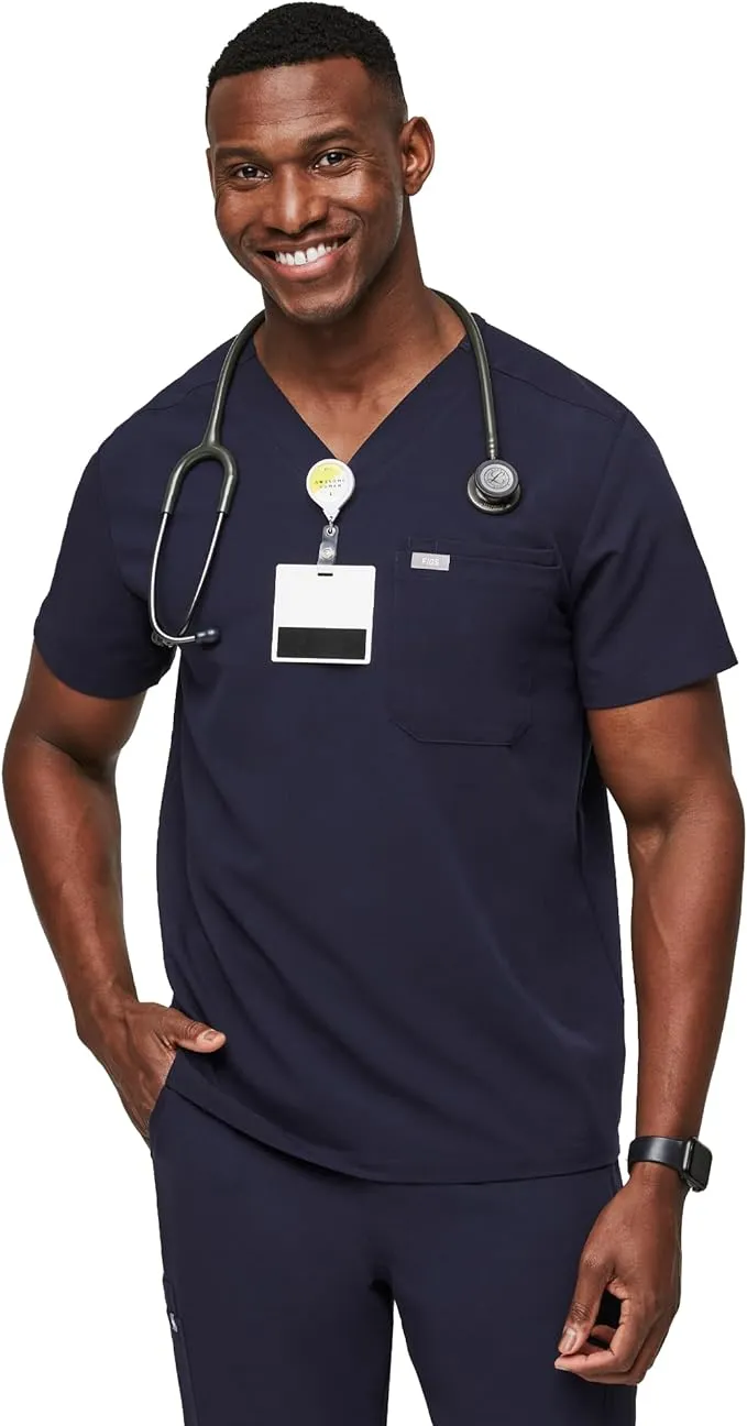 Men&#x27;s Burgundy Leon™ - Two-Pocket Scrub Top - XS / Burgundy