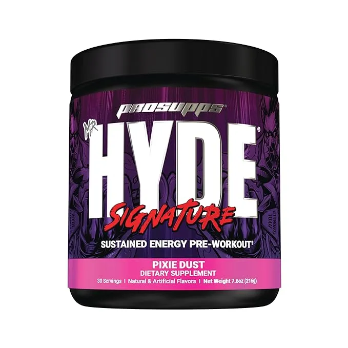 PROSUPPS Mr. Hyde Signature Pre Workout with Creatine, Beta Alanine, TeaCrine and Caffeine for Sustained Energy, Focus and Pumps - Pre-Workout Energy Drink for Men and Women (Pixie Dust, 30 Servings)