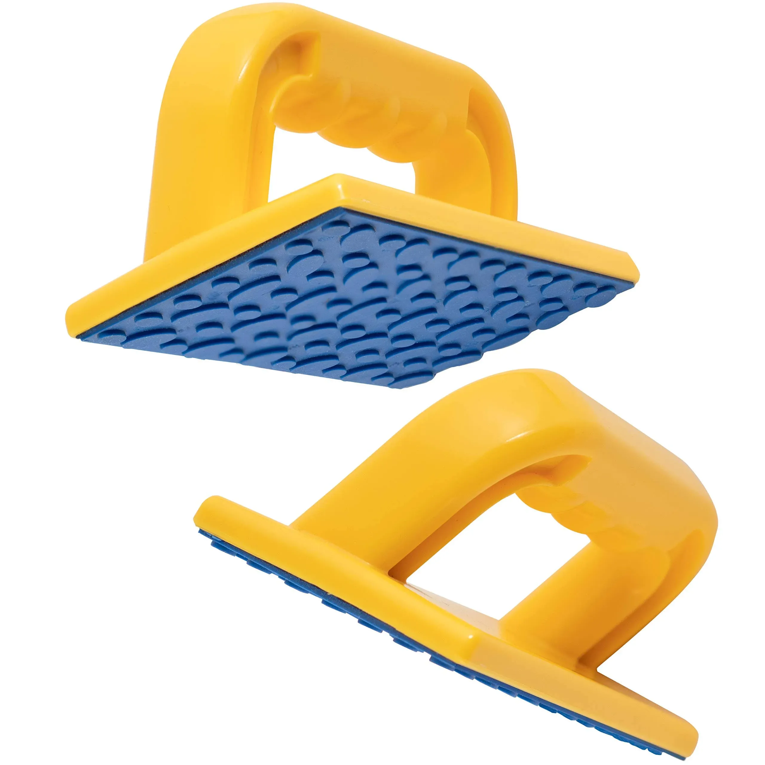 Gator Grip Safety Push Block 2 Pack with Blue Rubber Podular Pattern Yellow 