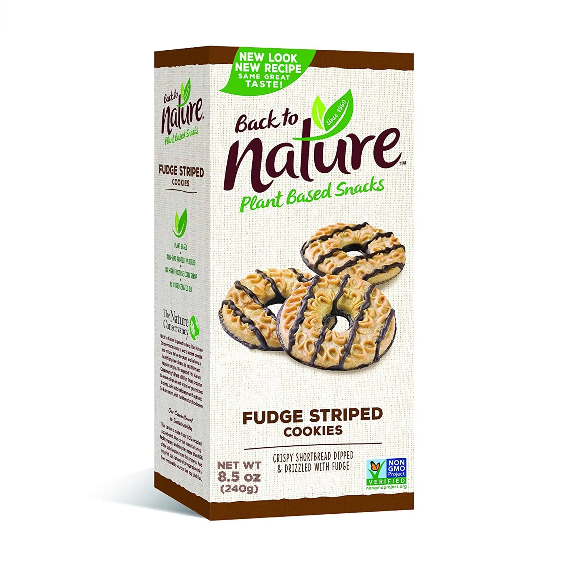 Back to Nature Cookies Fudge Striped Shortbread