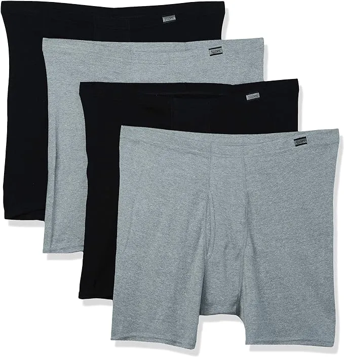 Hanes Men's FreshIQ Boxer Briefs 2X-3X 4-Pack Assorted Solids 2XL