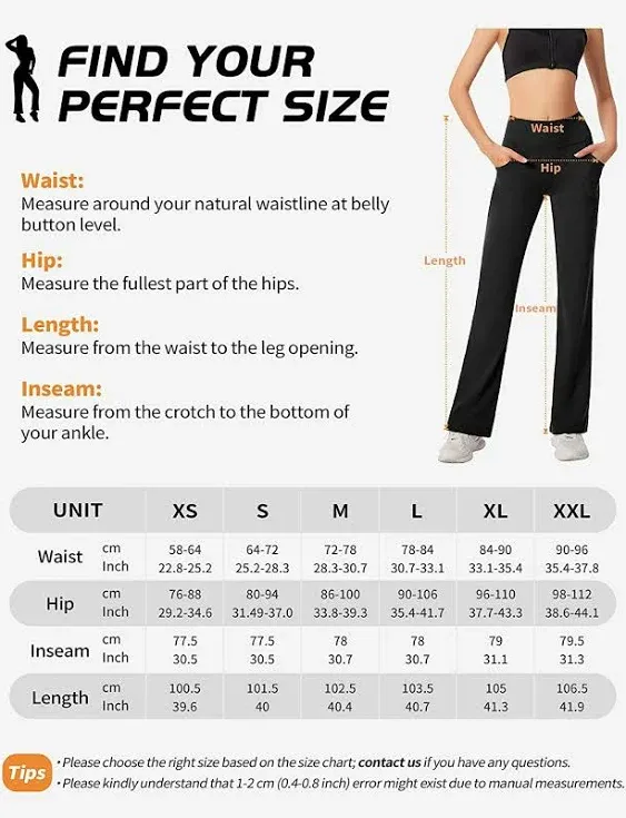 CAMBIVO Flare Leggings for Women, Bootcut Yoga Pants with Pockets, Tummy Control Workout Pants Non-See-Through