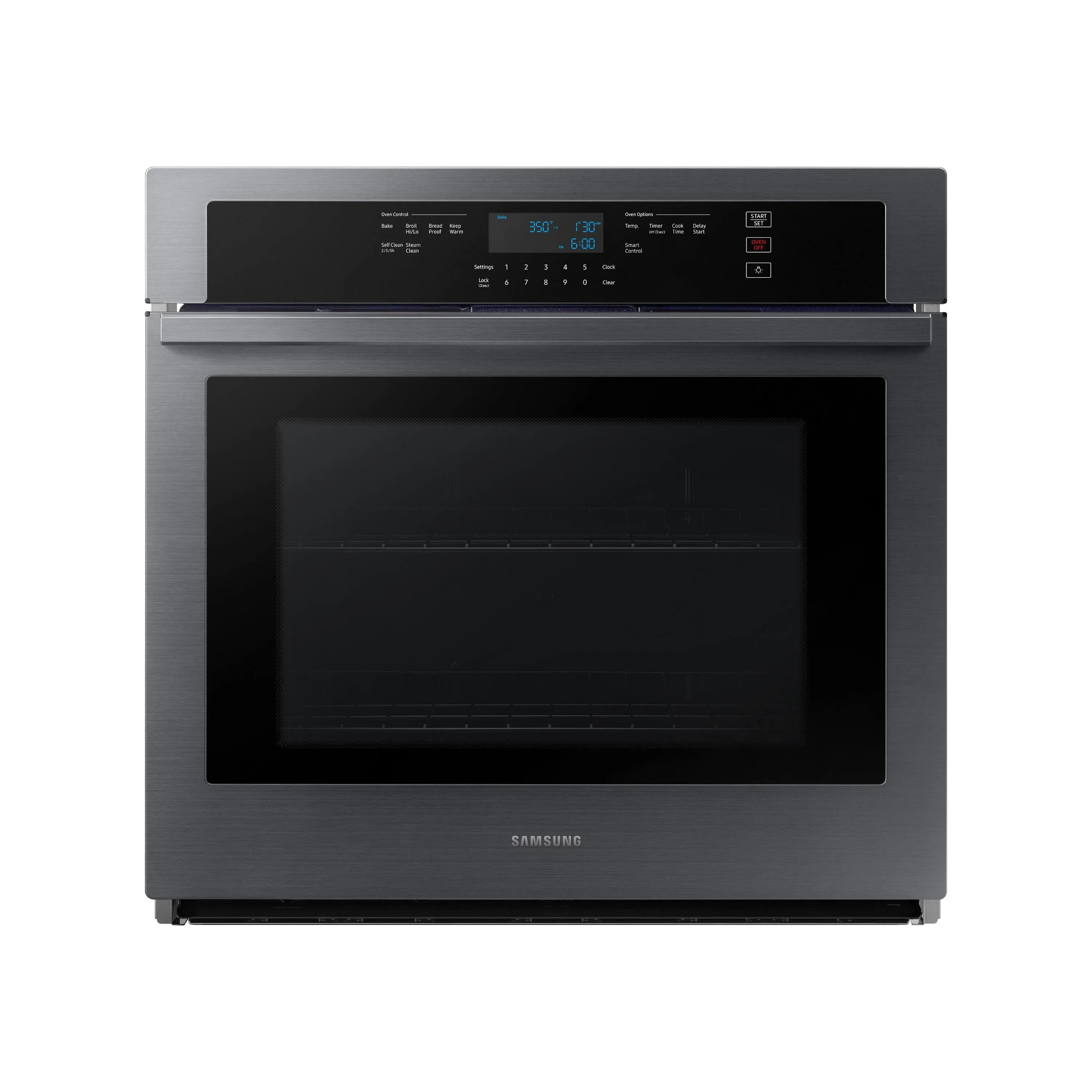 Samsung 30-in Smart Single Electric Wall Oven Self-cleaning (Fingerprint Resistant Black Stainless Steel) | NV51T5511SG