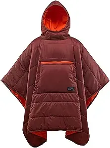 Therm-a-Rest Honcho Poncho Wearable Hoodie Blanket, Mars Red