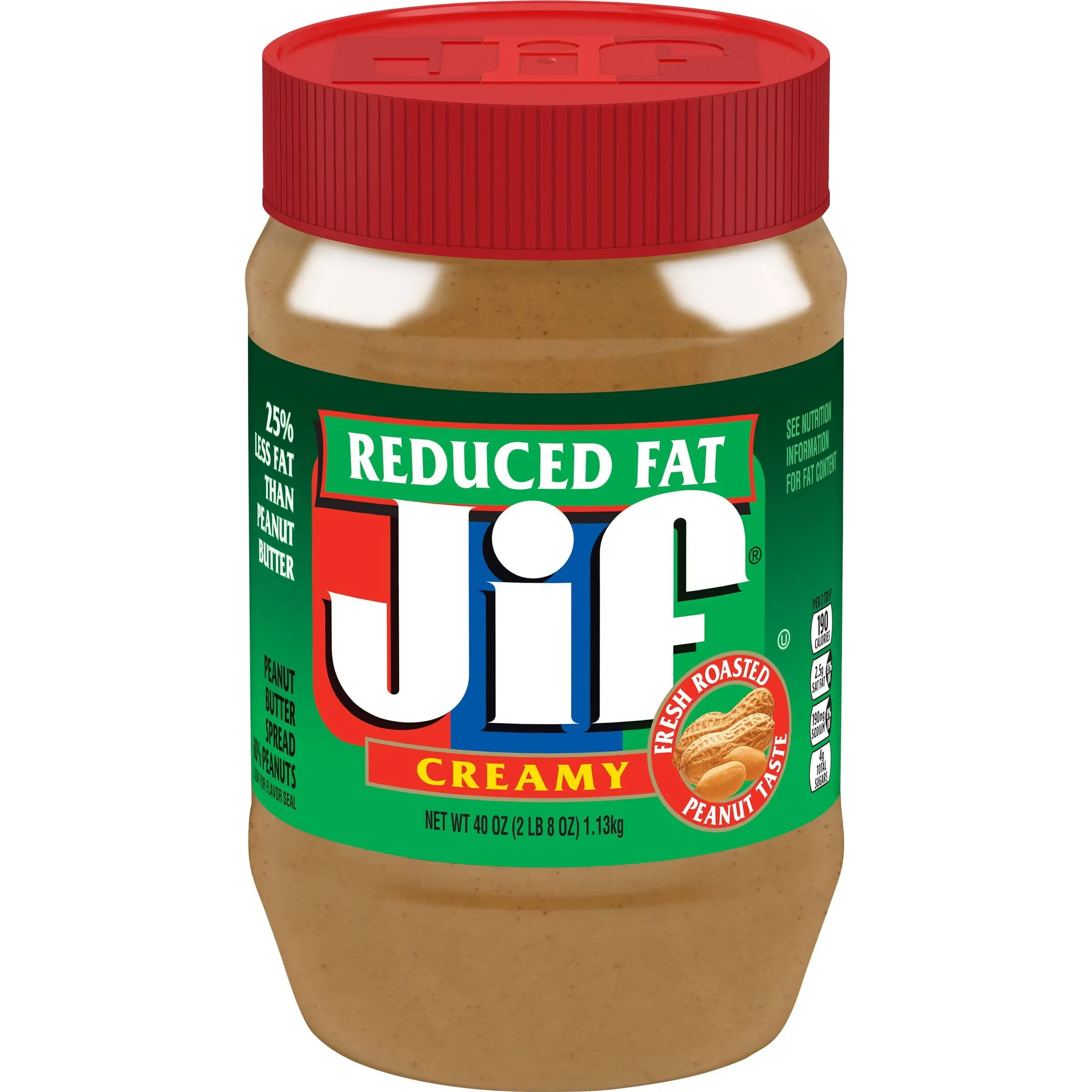 Jif Creamy Reduced Fat Peanut Butter Spread, 40 oz