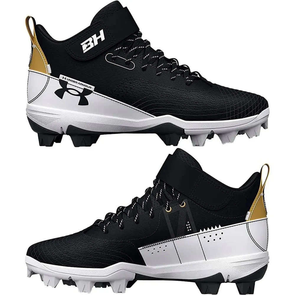 Under Armour Boys' Harper 7 Mid RM Jr. Baseball Cleats - Black, 10K