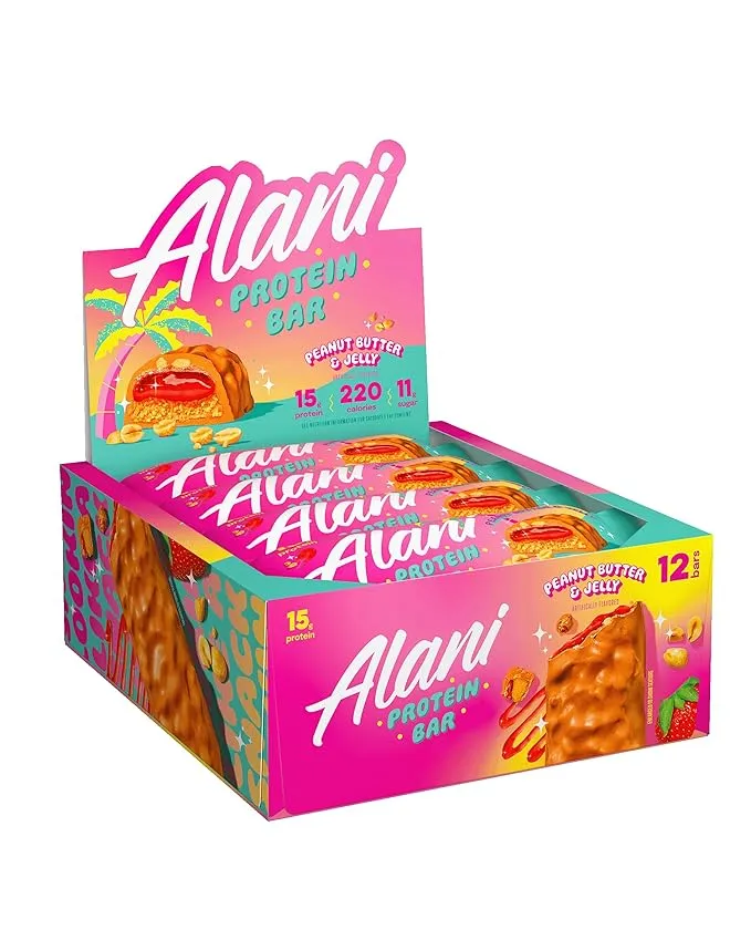 Alani Nu Protein Bar - Peanut Butter and Jelly (12 Bars)