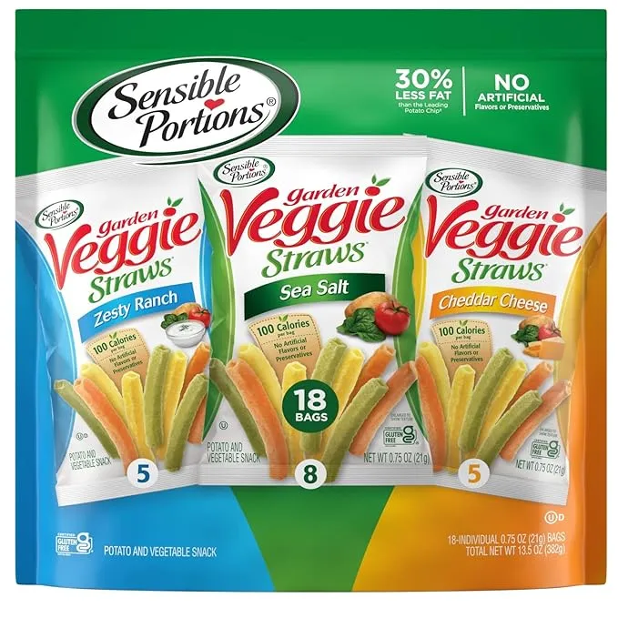 Sensible Portions Veggie Straws, Garden, Variety Pack - 0.75 oz