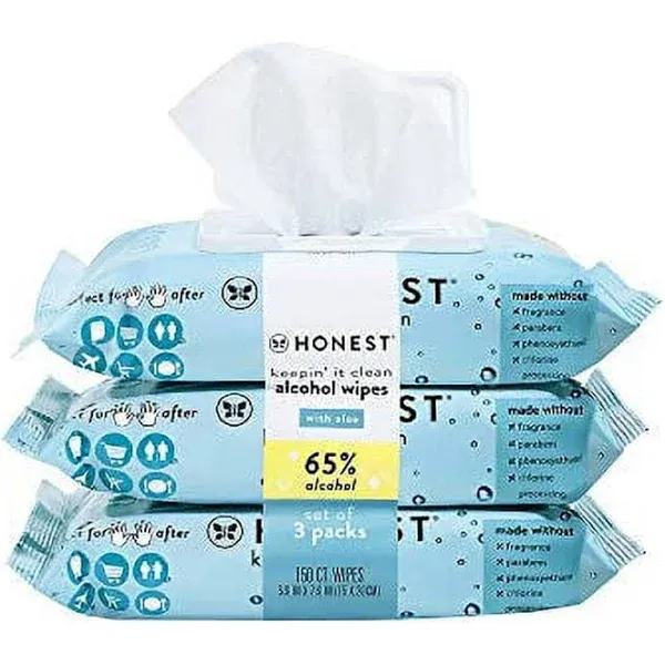 The Honest Company Sanitizing Alcohol Wipes Kills 99% of Germs