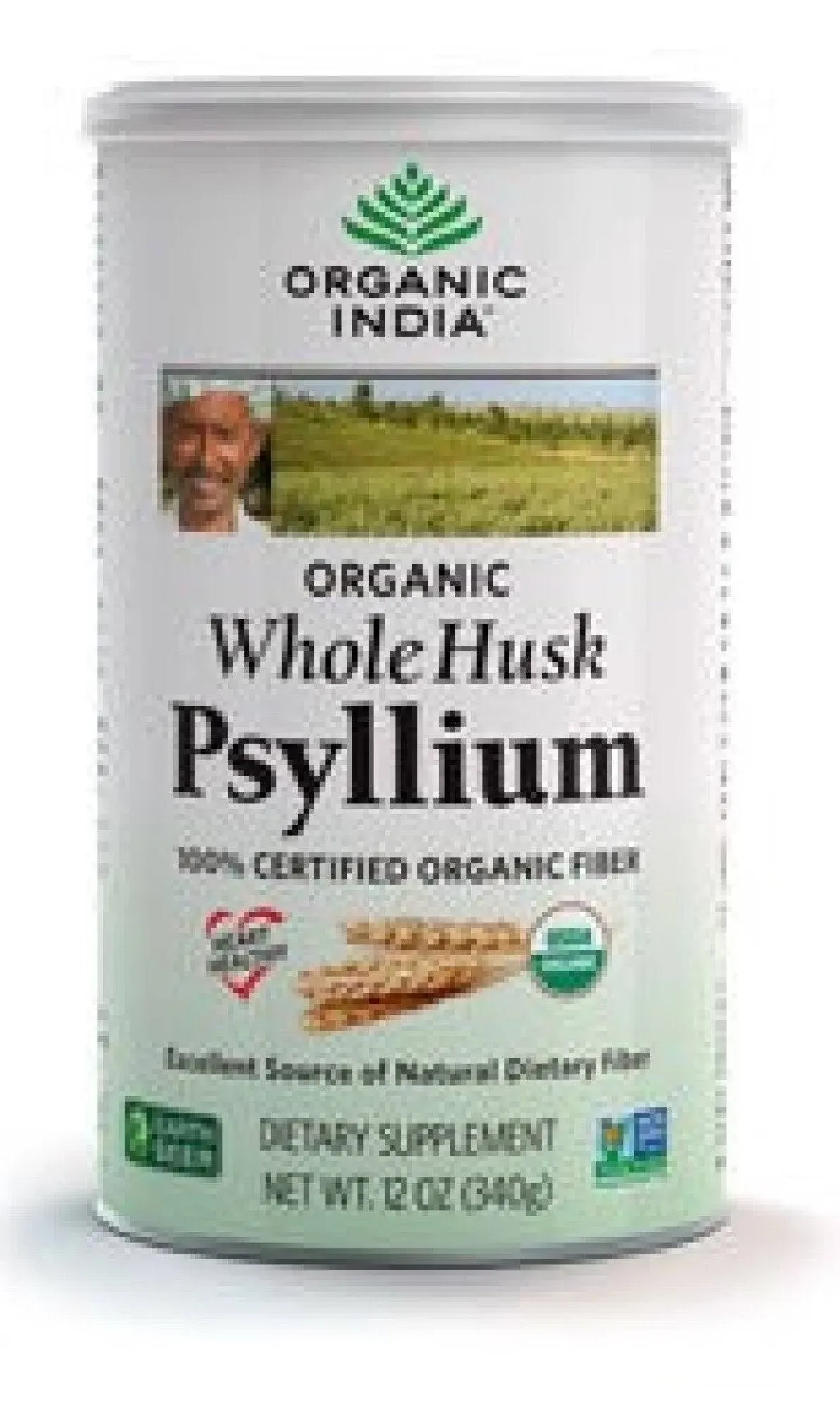 Buy Organic Whole Husk Psyllium Organic, 12 Oz By Organic India | Herbspro.com