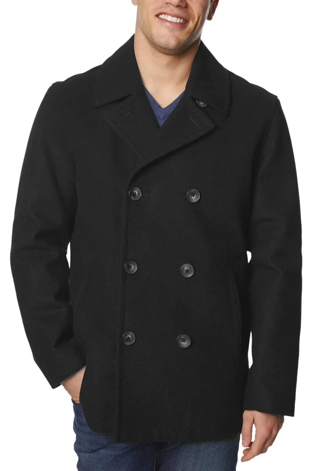 Nautica Men's Classic Double Breasted Peacoat