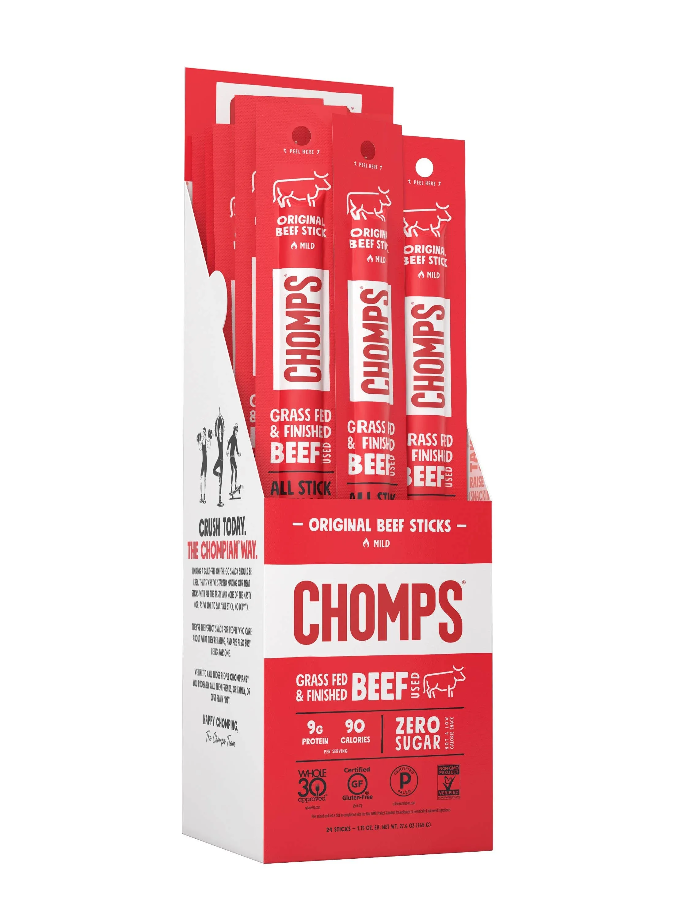 Chomps Grass-Fed & Finished Original Beef Stick, 1.15oz