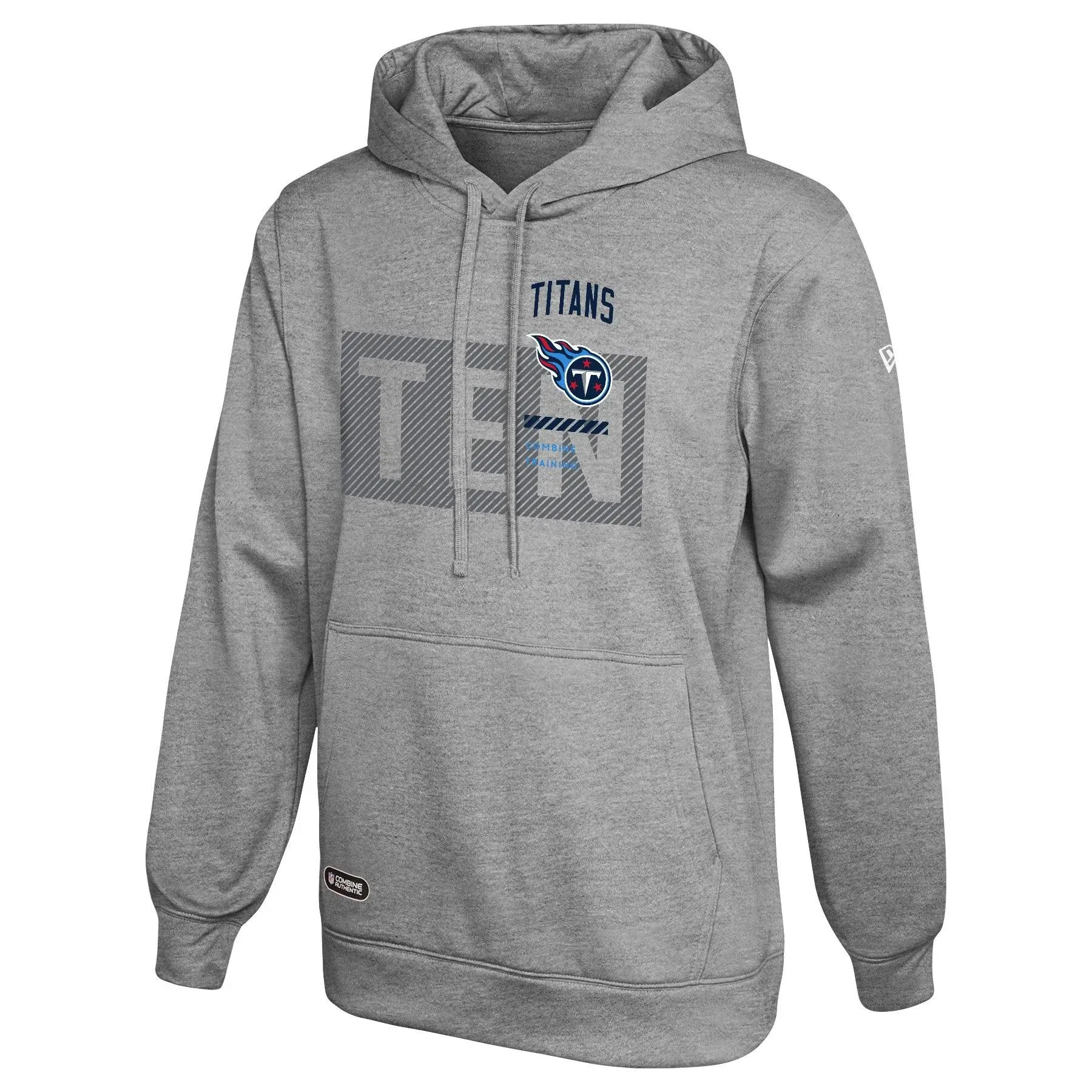 New Era NFL Men's Drill Performance Cool Grey Pullover Hoodie, Pro Football Sweatshirt