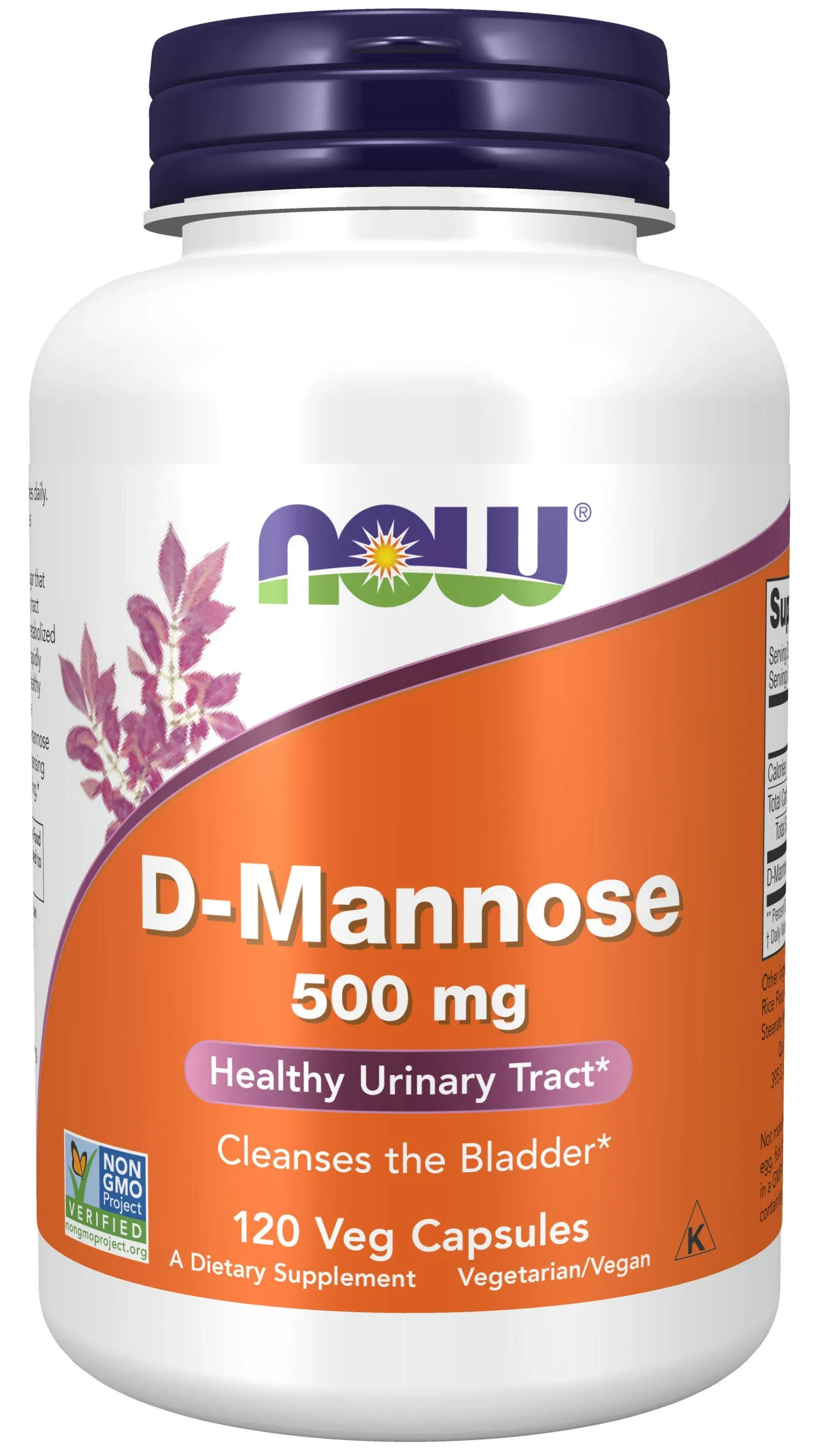 Now Foods D-Mannose 500 mg 120 Capsules