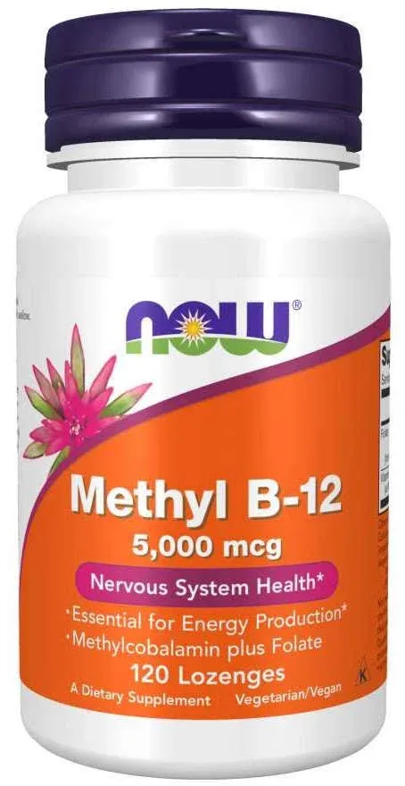 Now Foods Metil B-12 5000 mcg - 120 Pastilhas