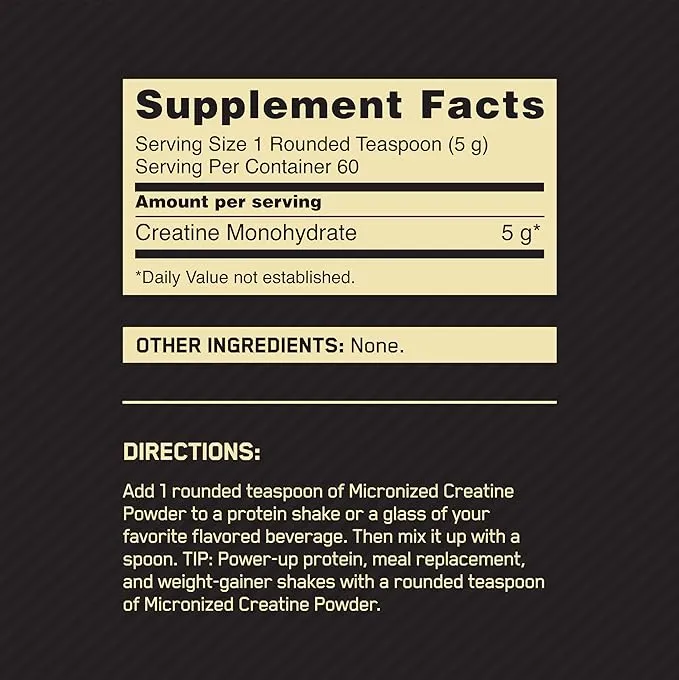 Optimum Nutrition Micronized Creatine Monohydrate Powder, Unflavored, Keto Friendly, 120 Servings (Packaging May Vary)