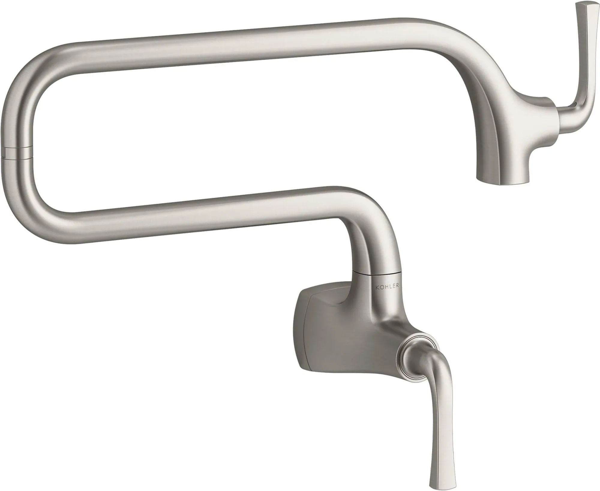 KOHLER K-22067-VS Graze Kitchen Sink Wall Mount Pot Filler in Vibrant Stainless