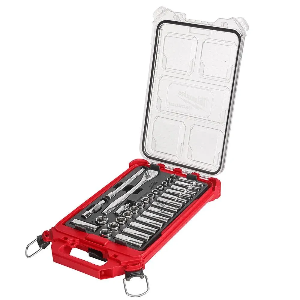 Milwaukee 48-22-9482 32-Piece 3/8" Metric Ratchet and Socket PACKOUT Set