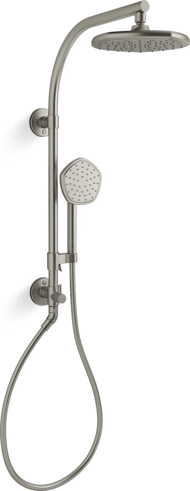 Kohler Hydrorail-R Occasion Arch Shower Column Kit with Rainhead and Handshower ...