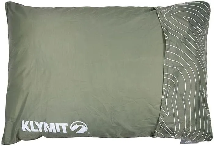 Klymit Drift Camping Pillow, Shredded Memory Foam Travel Pillow with Reversible Cover for Outdoor Use, Orange, Large