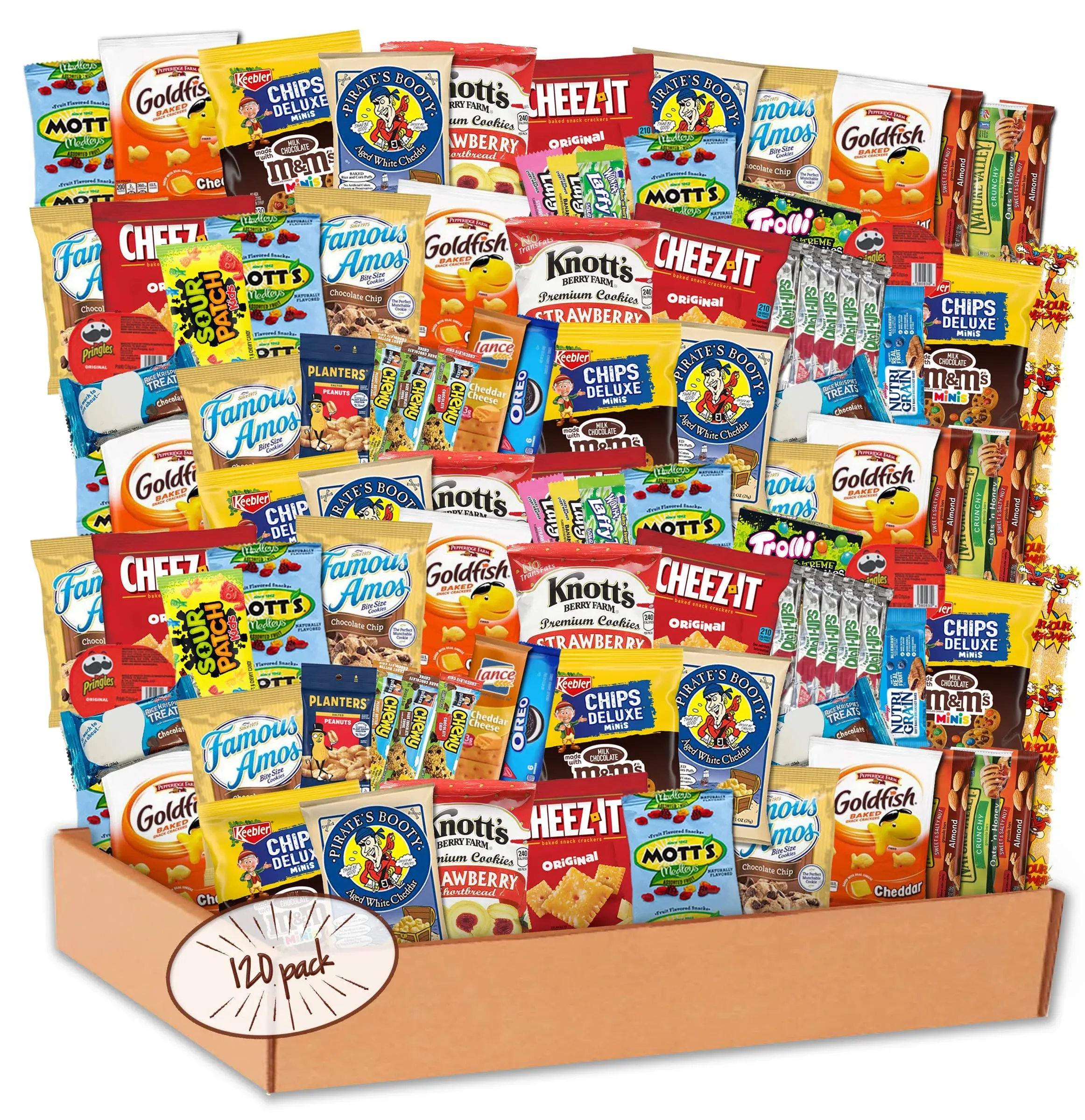 Snack Box Care Package (120 Count) Graduation 2023 Variety Snacks Gift Box - 