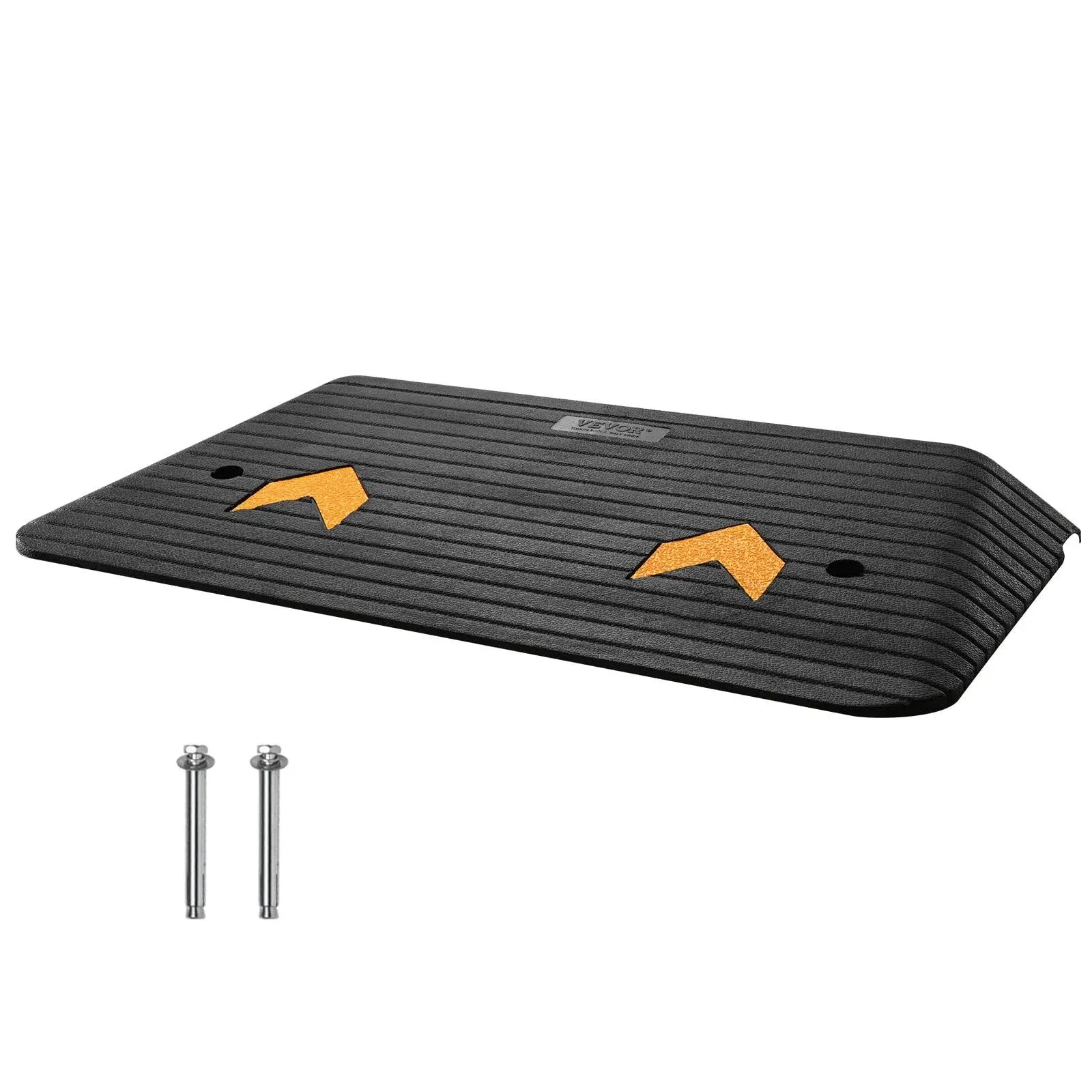 Rubber Threshold Ramp, 3" Rise Threshold Ramp Doorway, Recycled Rubber Power Threshold Ramp Rated 2200 Lbs Load Capacity, Non-Slip Surface Rubber Solid Threshold Ramp for Wheelchair and Scooter