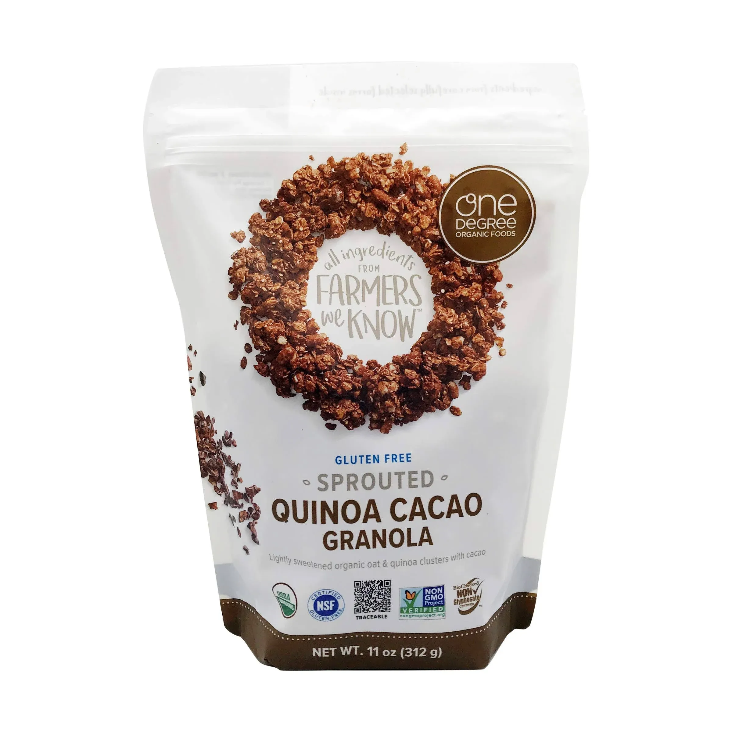 One Degree Organic Foods | Oat Quinoa Cacao Organic Granola