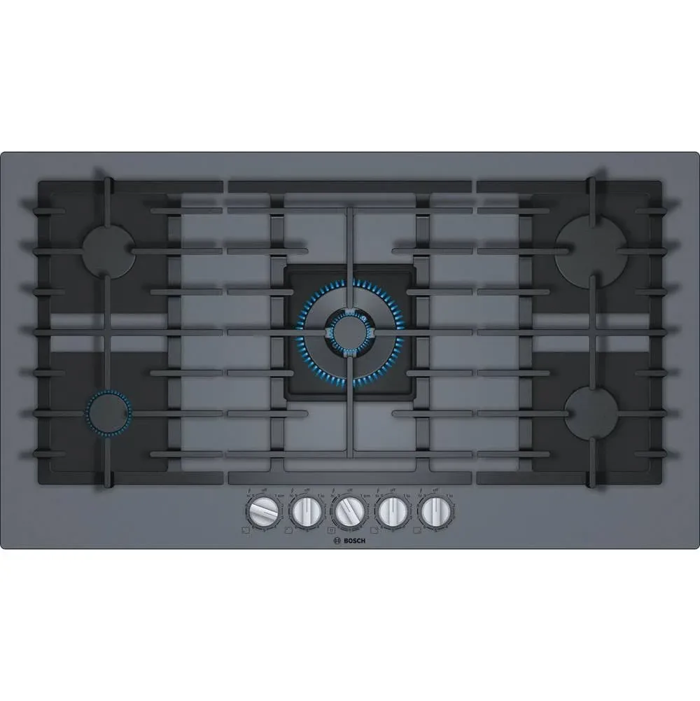 Bosch Benchmark 36" Gray Tempered Glass Gas Cooktop - NGMP677UC