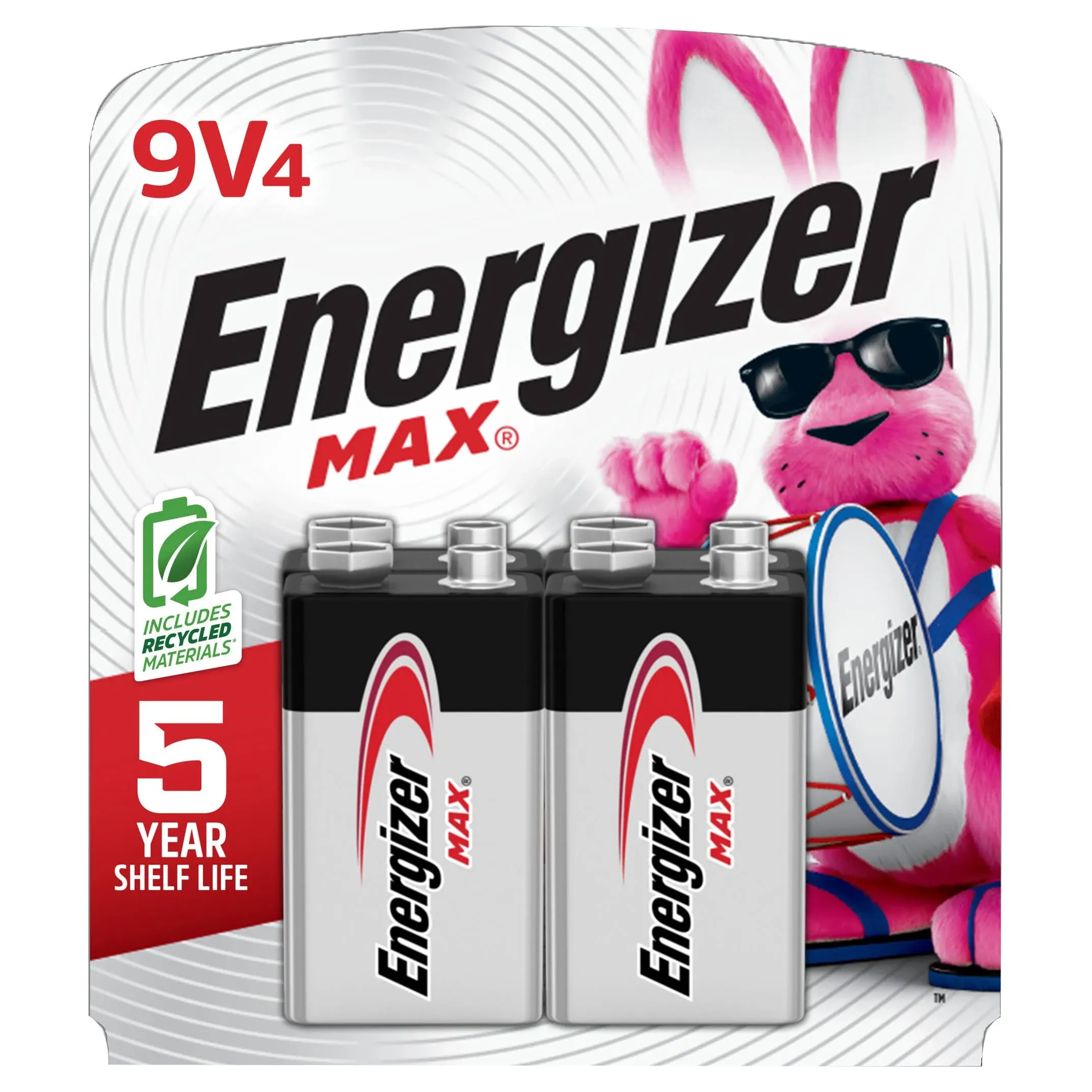 Energizer Max Alkaline 9V Batteries (4 Pack)