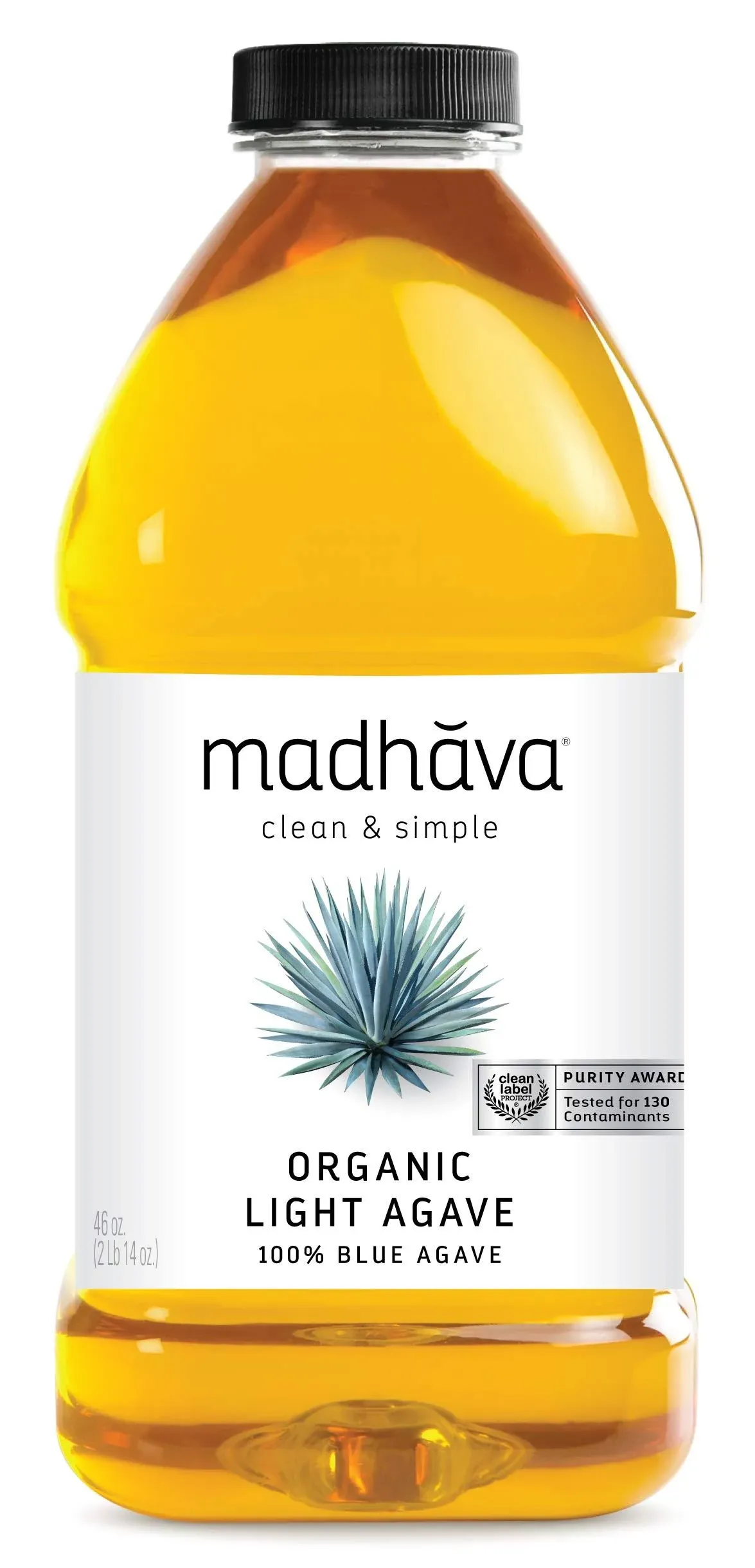 MADHAVA Organic Light Agave, 100% Pure Blue Nectar | Sugar Alternative | Vegan | Non GMO | Natural Liquid Sweetener, 46 Oz. (Pack of 2)