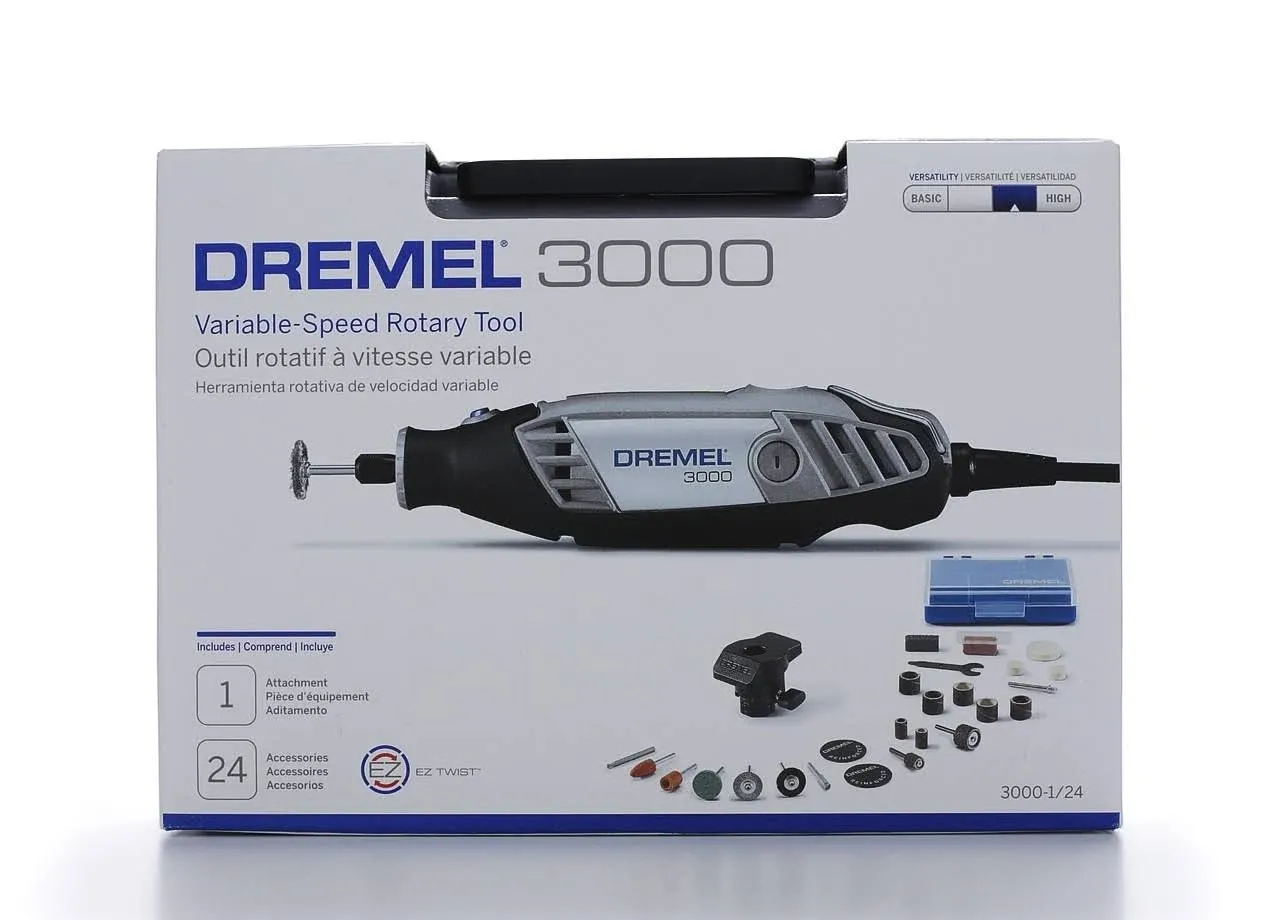 Dremel 3000 Series 1.2 Amp Variable Speed Corded Rotary Tool Kit With 24 Accessories