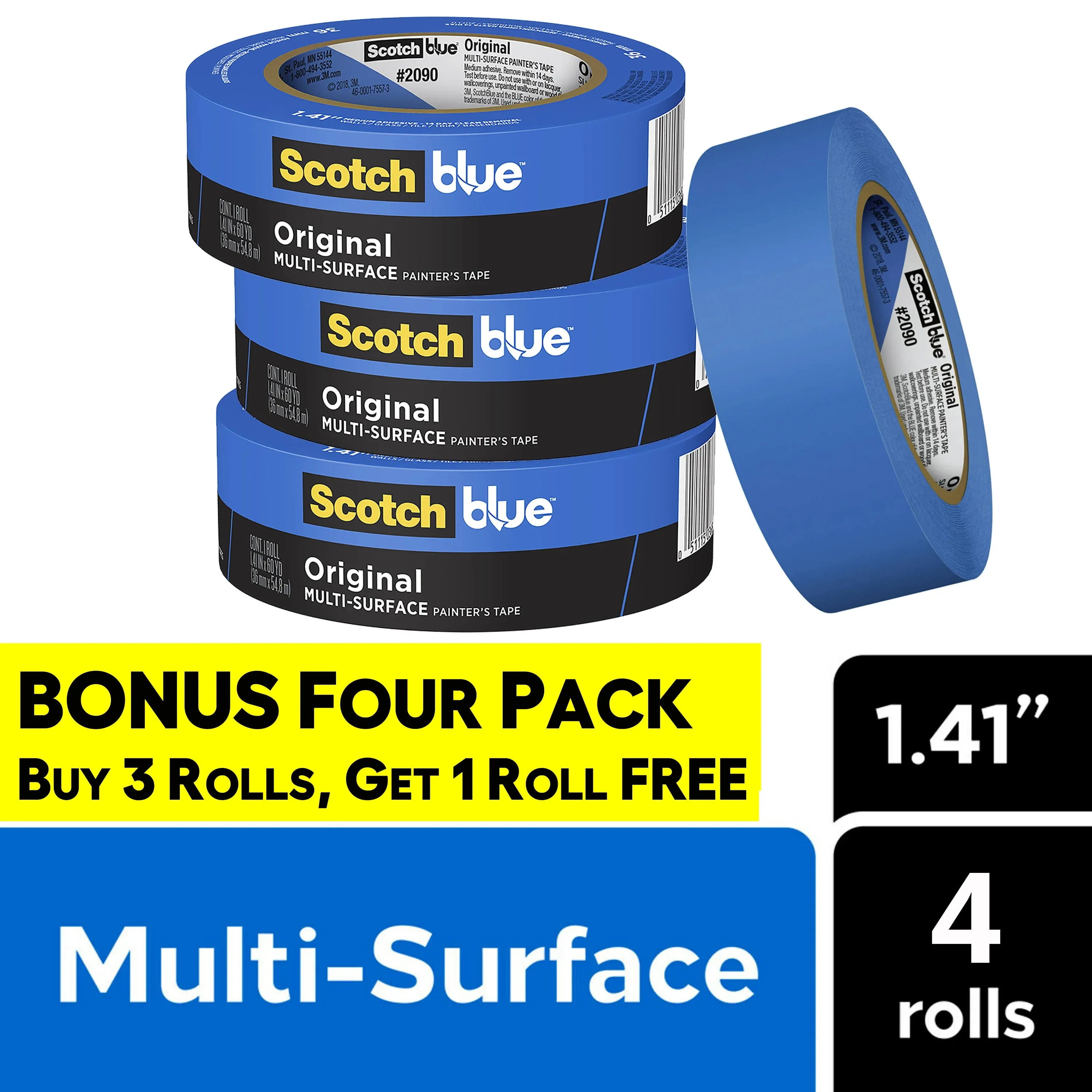 ScotchBlue Original Multi-Surface 4-Pack 1.41-in x 60 Yard(s) Painters Tape