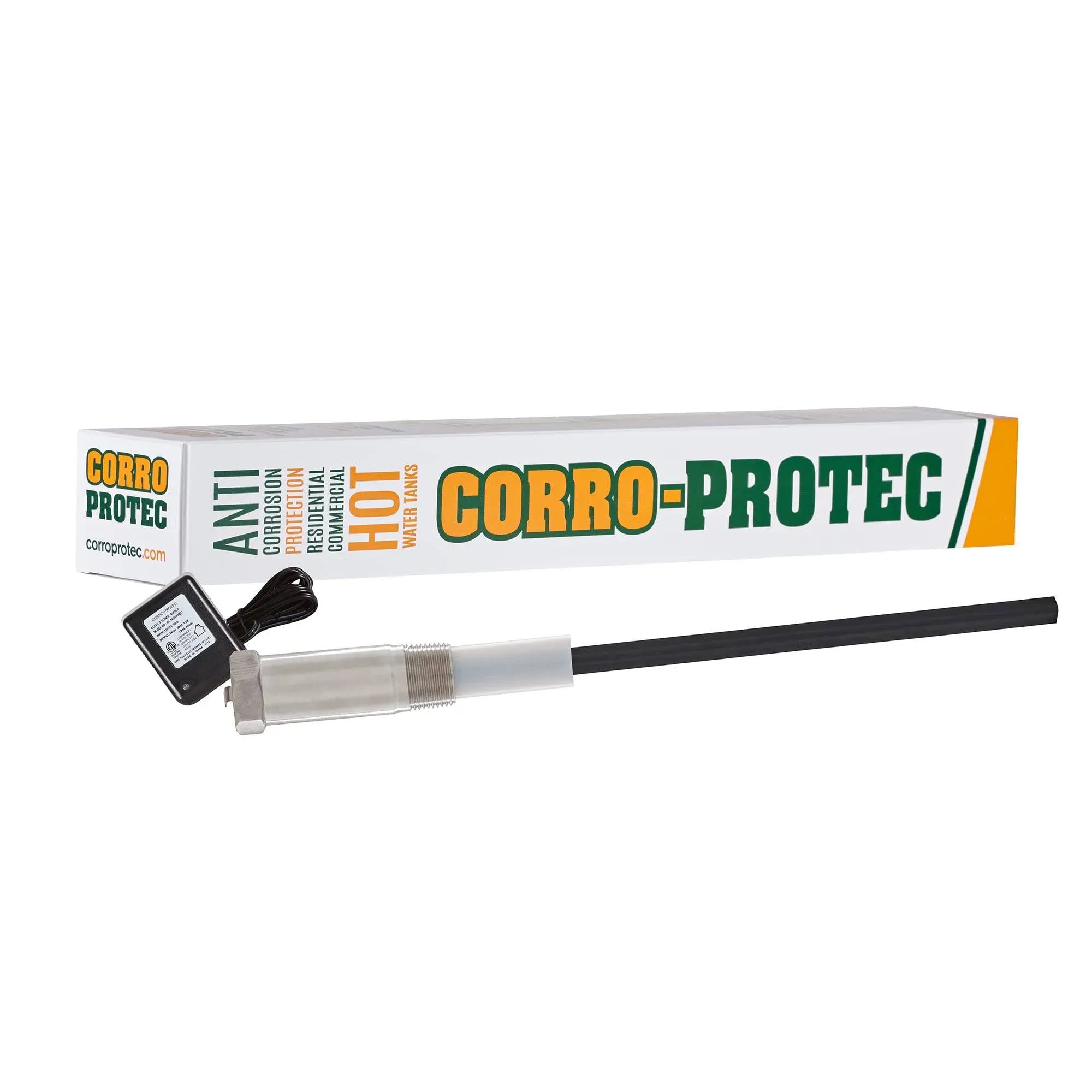 Corro-Protec Powered Anode Rod for Water Heater, 20-Year Warranty, Eliminates Rotten Egg/Sulfur Smell, 90-120 Gallons