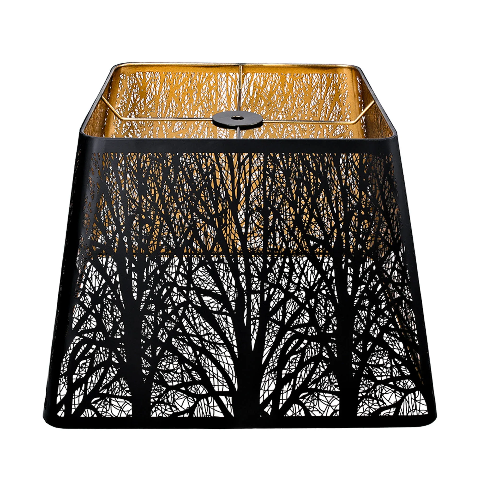 Medium Square Lamp Shades, ALUCSET Metal Lampshade with Pattern of Trees for and